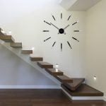 Duży nowoczesny zegar ścienny Mirror Line Silver