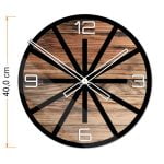 Okrągły szklany zegar ścienny Modern Wood X5 40 cm