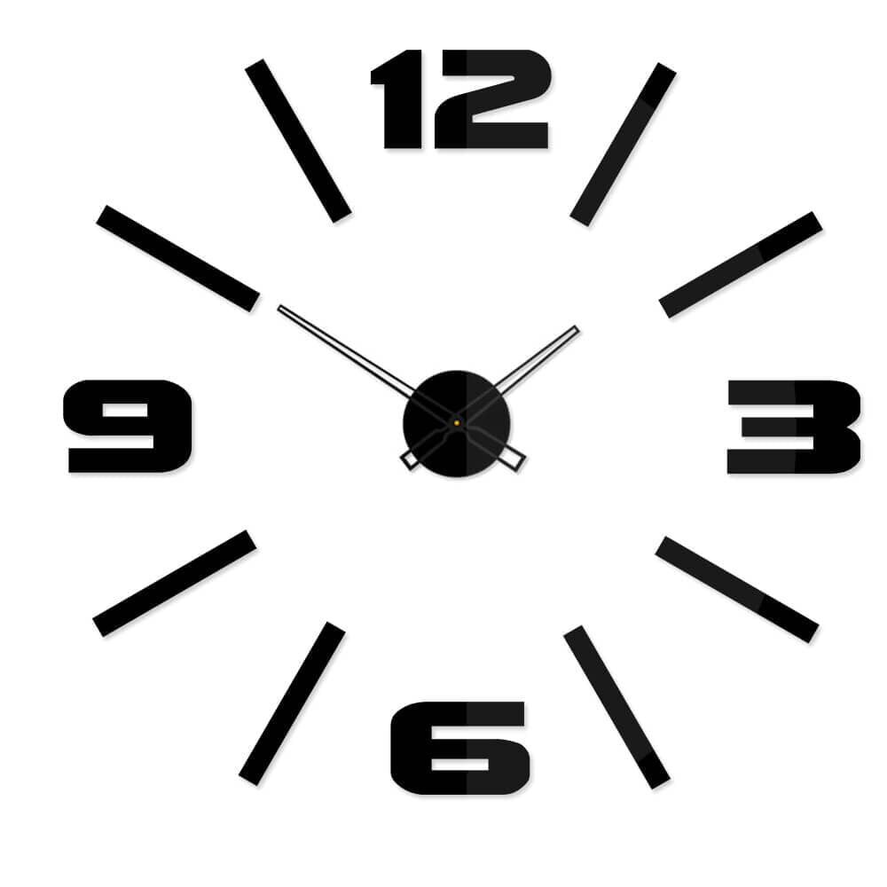 Duży nowoczesny zegar ścienny Mirror Mase XL Czarny