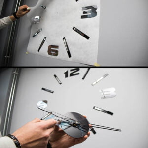 Montaż zegara Mirror Mase na ścianie