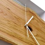 Kwadratowy zegar loftowy Time&Horizontal (poziomy) 40 cm biało-drewniany