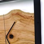 Kwadratowy zegar loftowy Time&Horizontal (poziomy) 50 cm czarno-drewniany