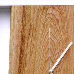 Kwadratowy zegar loftowy Time&Vertical (pionowy) 50 cm biało-drewniany
