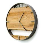 Okrągły zegar loftowy Time&Double 40 cm stalowo-drewniany