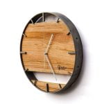 Okrągły zegar loftowy Time&Double 50 cm stalowo-drewniany