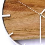 Okrągły zegar loftowy Time&Horizontal (poziomy) 40 cm biało-drewniany