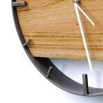 Okrągły zegar loftowy Time&Horizontal (poziomy) 40 cm stalowo-drewniany