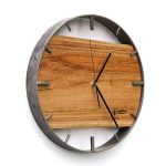 Okrągły zegar loftowy Time&Horizontal (poziomy) 40 cm stalowo-drewniany