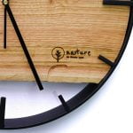 Okrągły zegar loftowy Time&Horizontal (poziomy) 50 cm czarno-drewniany