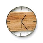 Okrągły zegar loftowy Time&Horizontal (poziomy) 50 cm stalowo-drewniany