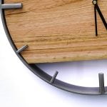 Okrągły zegar loftowy Time&Horizontal (poziomy) 50 cm stalowo-drewniany