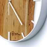 Okrągły zegar loftowy Time&Vertical (pionowy) 40 cm biało-drewniany