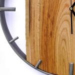 Okrągły zegar loftowy Time&Vertical (pionowy) 40 cm stalowo-drewniany