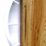 Okrągły zegar loftowy Time&Vertical (pionowy) 50 cm biało-drewniany