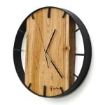 Okrągły zegar loftowy Time&Vertical (pionowy) 50 cm czarno-drewniany