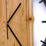 Okrągły zegar loftowy Time&Vertical (pionowy) 50 cm czarno-drewniany