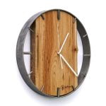 Okrągły zegar loftowy Time&Vertical (pionowy) 50 cm stalowo-drewniany