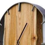 Okrągły zegar loftowy Time&Vertical (pionowy) 50 cm stalowo-drewniany