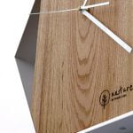 Sześciokątny zegar loftowy Time&Vertical (pionowy) 40 cm biało-drewniany
