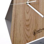 Sześciokątny zegar loftowy Time&Vertical (pionowy) 50 cm biało-drewniany