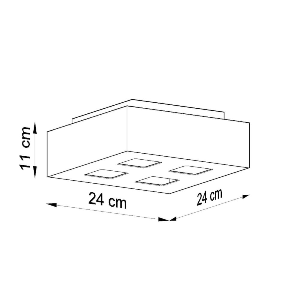 Plafon MONO 4 czarny