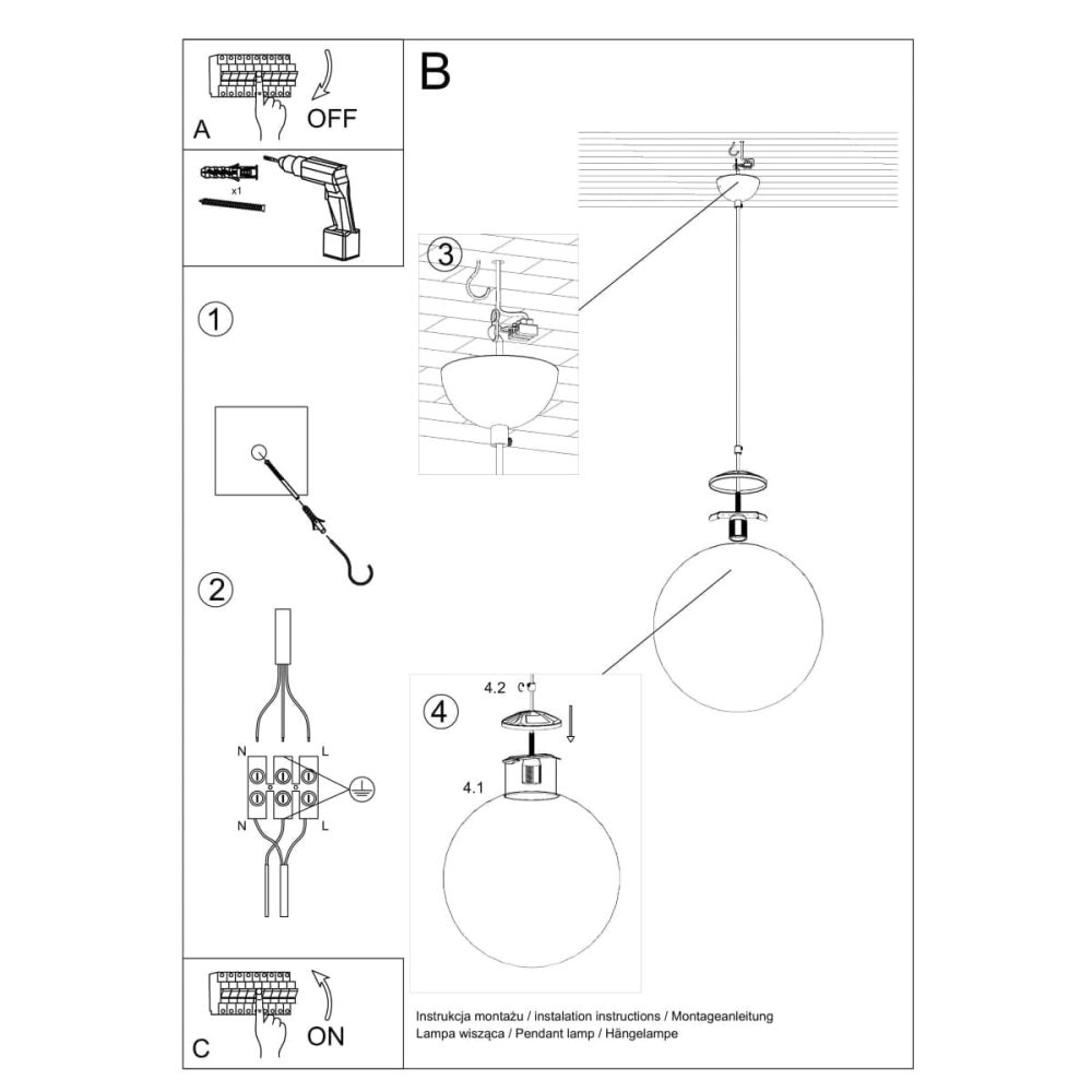 Lampa wisząca UGO 30 chrom