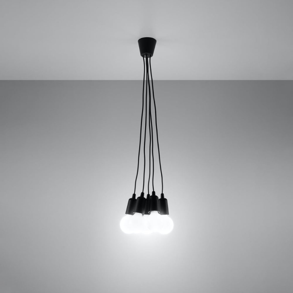 Lampa wisząca DIEGO 5 czarna