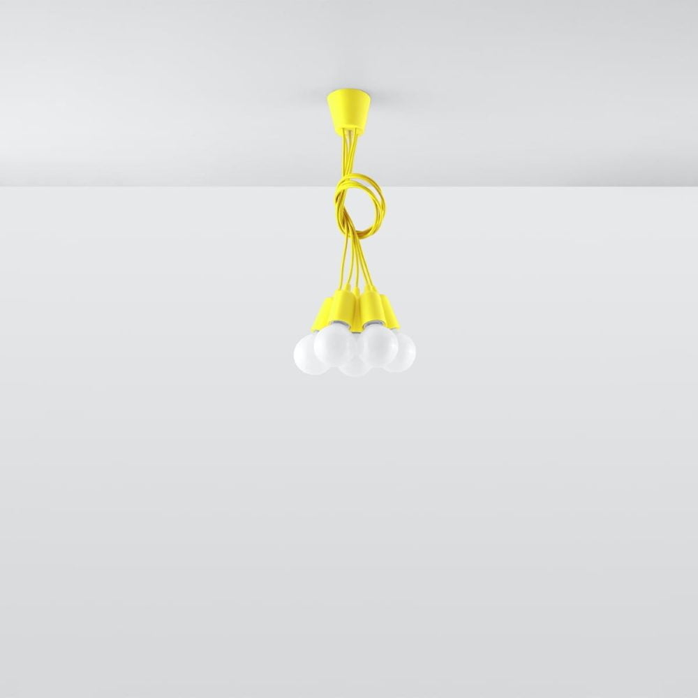 Lampa wisząca DIEGO 5 żółta