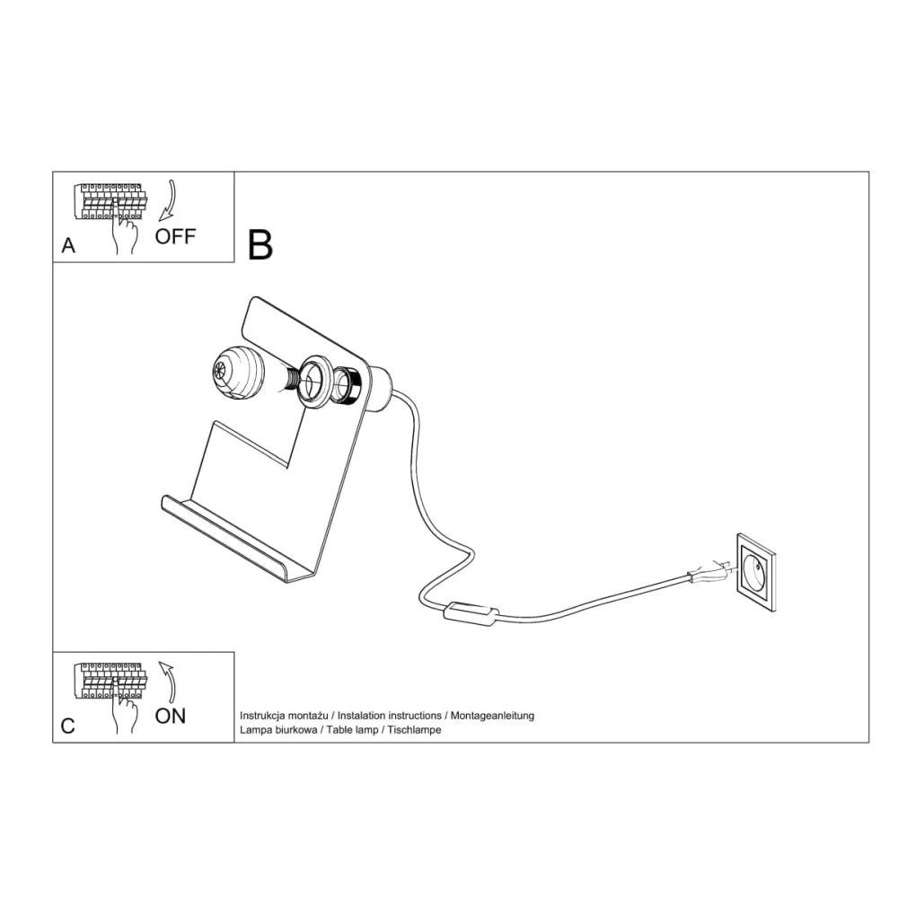 Lampa biurkowa INCLINE czarna