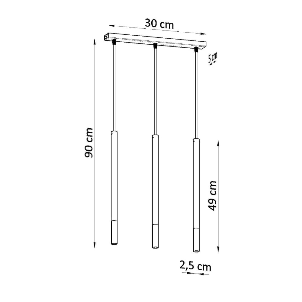 Lampa wisząca MOZAICA 3L czarny/chrom