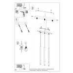 Lampa wisząca MOZAICA 3L czarny/chrom