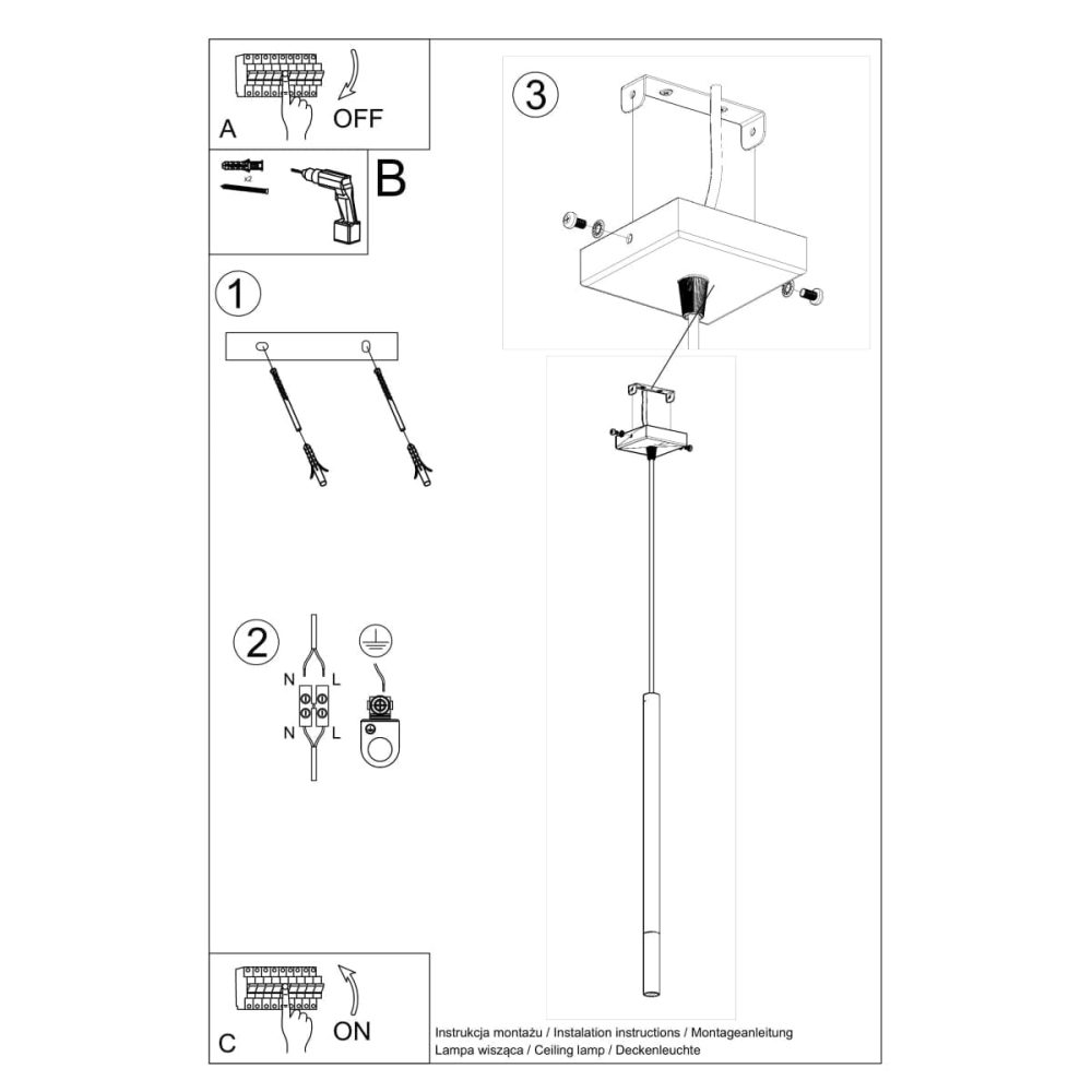 Lampa wisząca MOZAICA 1 czarny/miedź