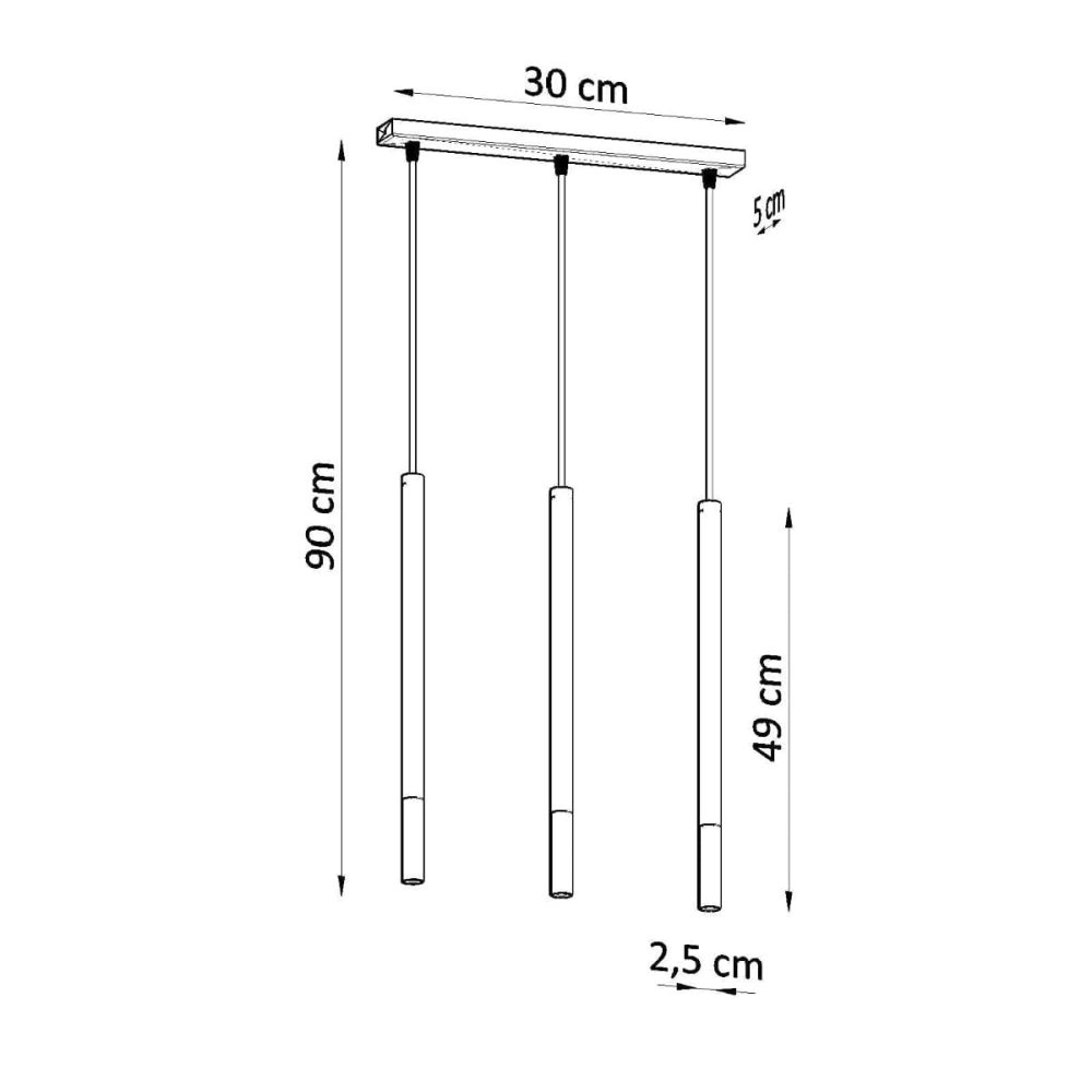 Lampa wisząca MOZAICA 3L czarny/złoto