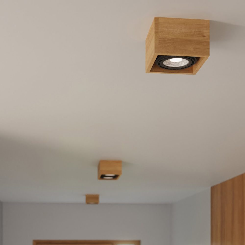 Plafon QUATRO 1 naturalne drewno