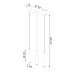 Lampa wisząca ZANE 3 szara