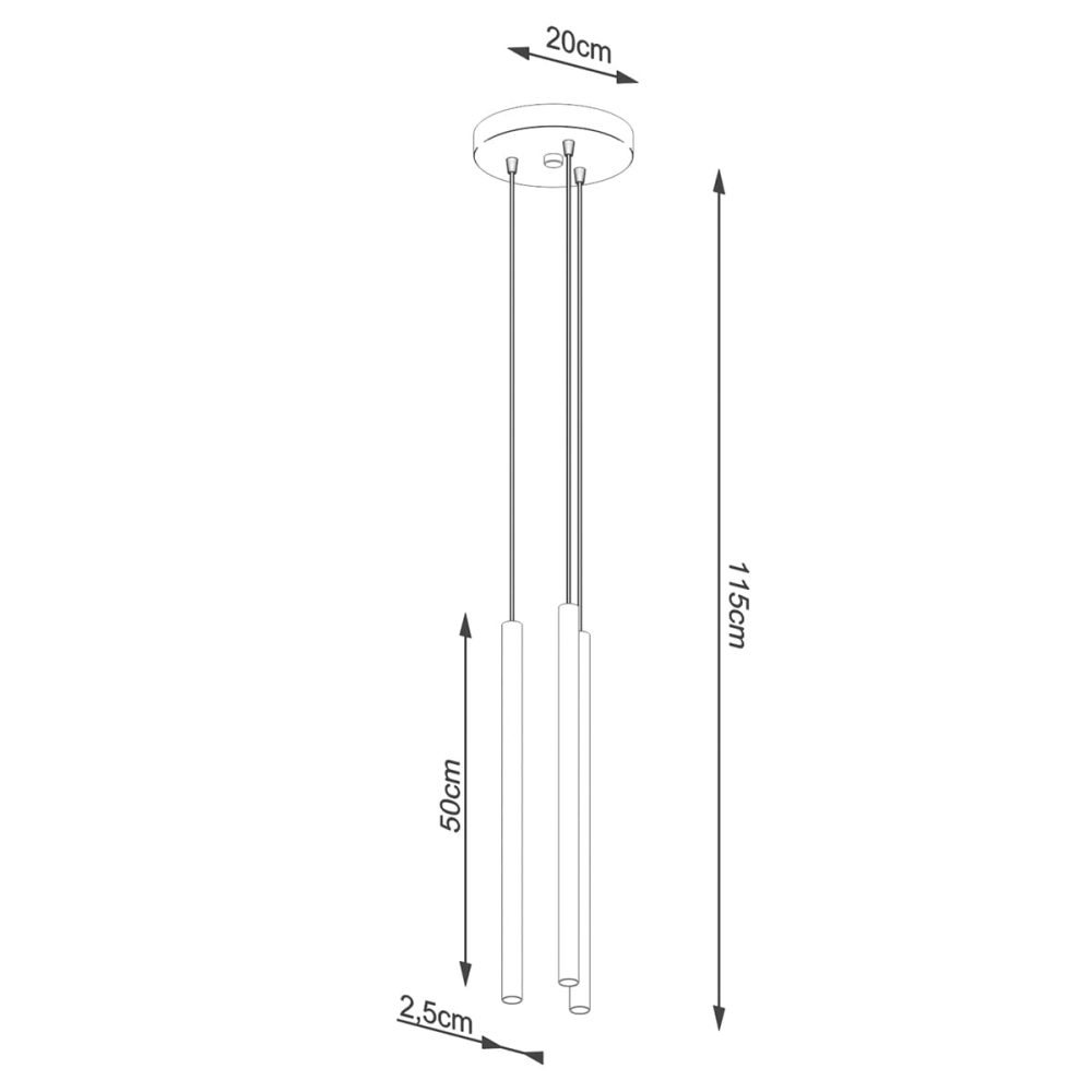 Lampa wisząca PASTELO 3P złota