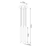 Lampa wisząca PASTELO 5P czarna