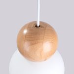 Lampa wisząca PEKKA 1 biała/naturalne drewno