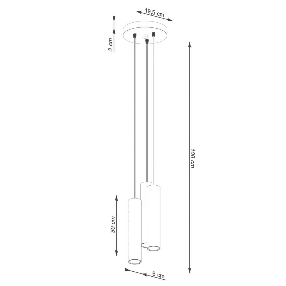 Lampa wisząca LAGOS 3P beżowa