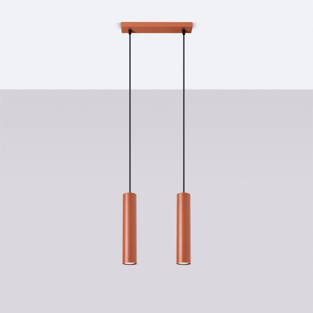 Lampa wisząca LAGOS 2 ochra czerwona