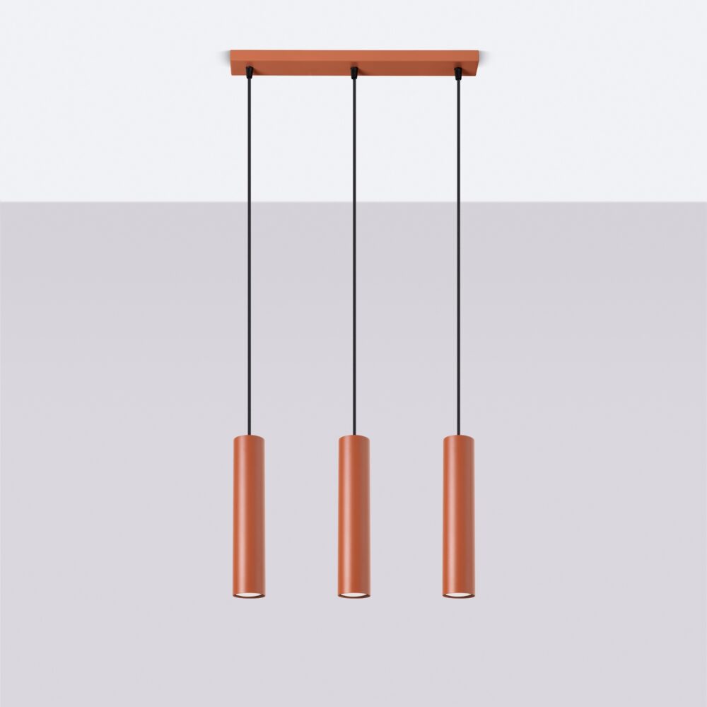 Lampa wisząca LAGOS 3L ochra czerwona