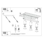 Plafon RING 3L ochra czerwona