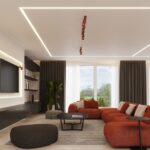 Plafon RING 3L ochra czerwona