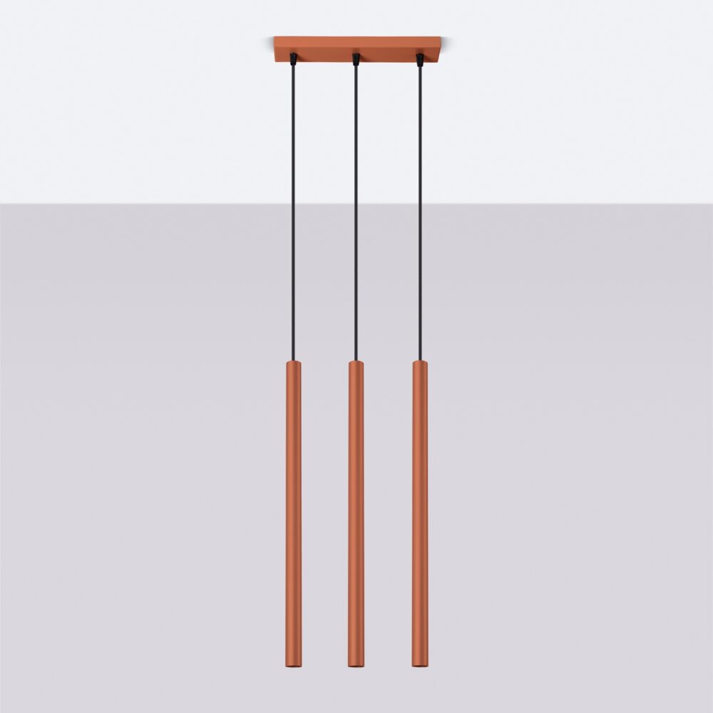 Lampa wisząca PASTELO 3 ochra czerwona