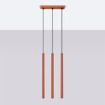 Lampa wisząca PASTELO 3 ochra czerwona