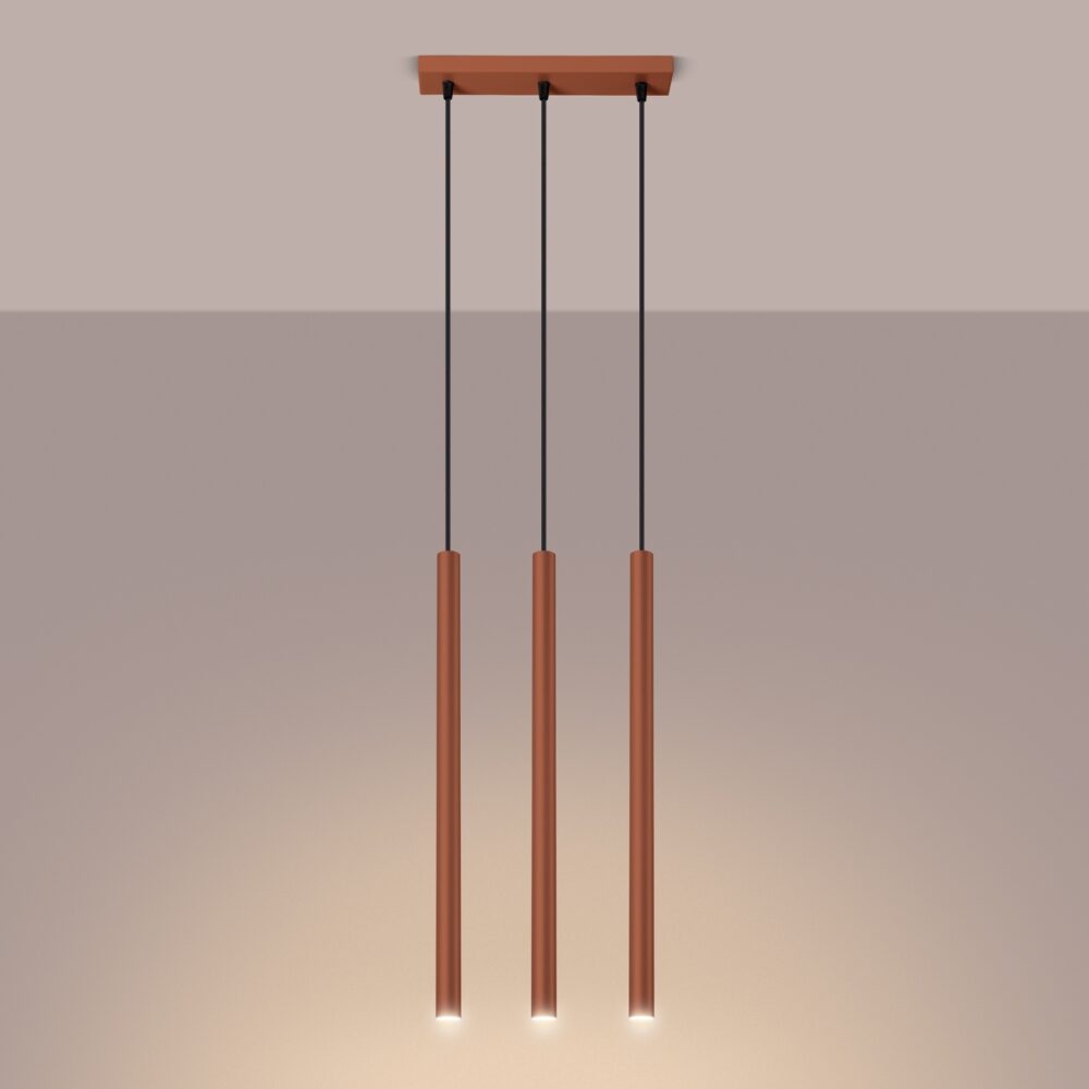 Lampa wisząca PASTELO 3 ochra czerwona