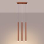 Lampa wisząca PASTELO 3 ochra czerwona