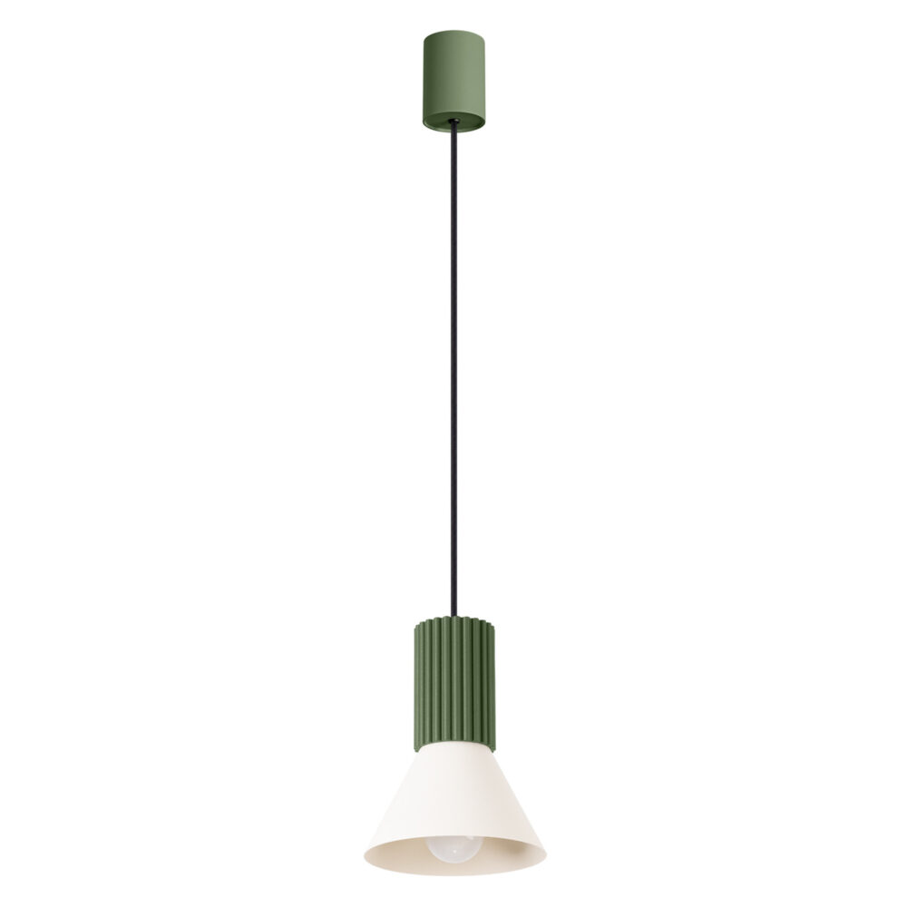 Lampa wisząca ESTRIA 1 beżowa/zielona oliwka