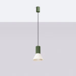 Lampa wisząca ESTRIA 1 beżowa/zielona oliwka