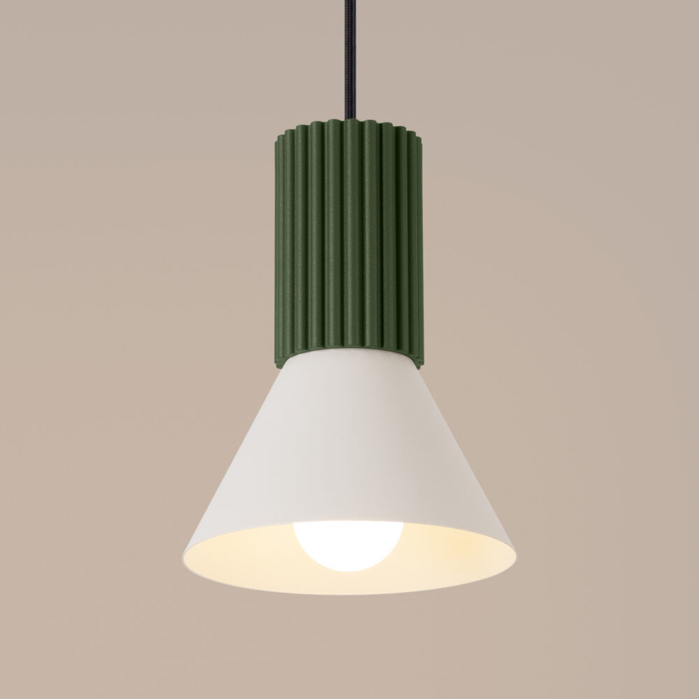Lampa wisząca ESTRIA 1 beżowa/zielona oliwka